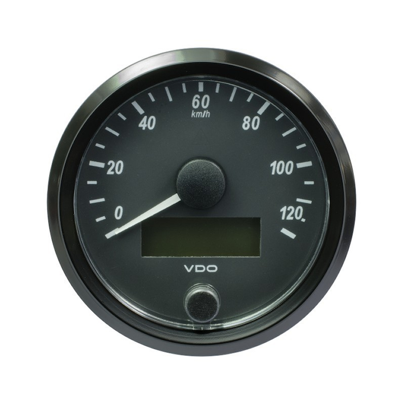 VDO SingleViu Speedometer 120 Kmh Black 80mm gauge